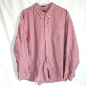 The Foundry Supply Easy Care Red Pink Long Sleeve Button-Up Collared Shirt 5XL